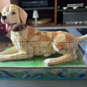 Jim Shore Lucky Dog Yellow Golden Lab Figurine 4016896 Heartwood Creek NIB